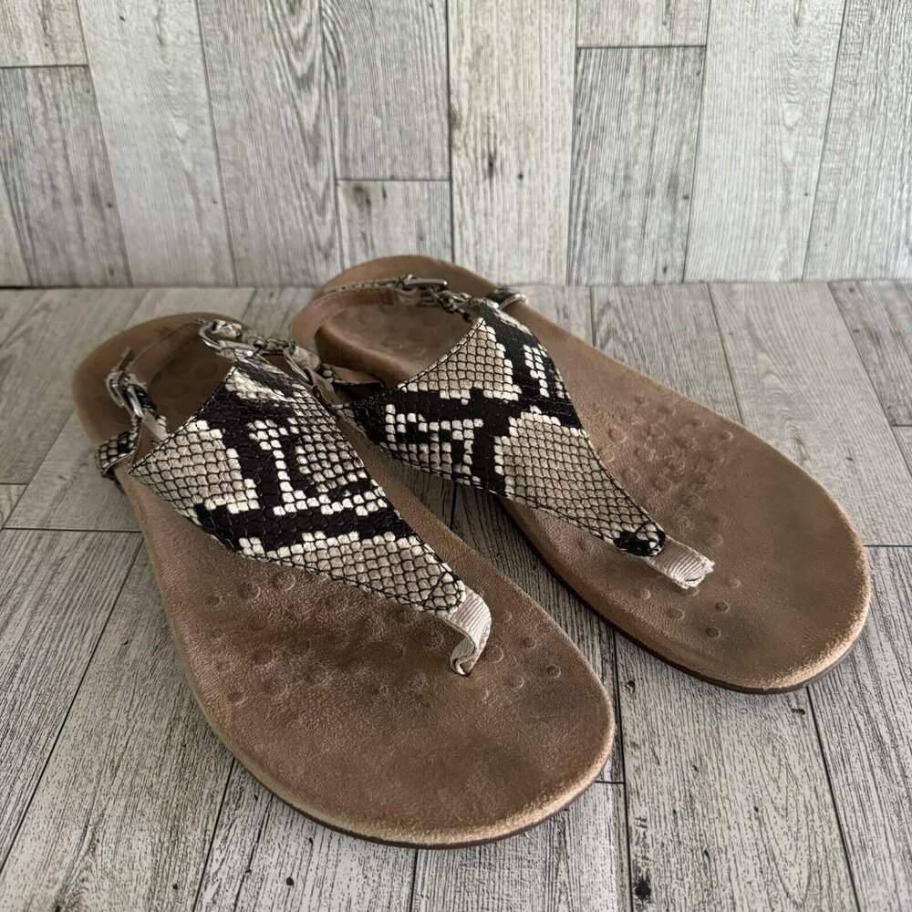 Vionic Kirra Snake Print Thong Backstrap Sandals … - image 1